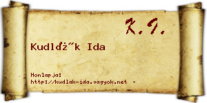 Kudlák Ida névjegykártya