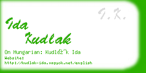 ida kudlak business card